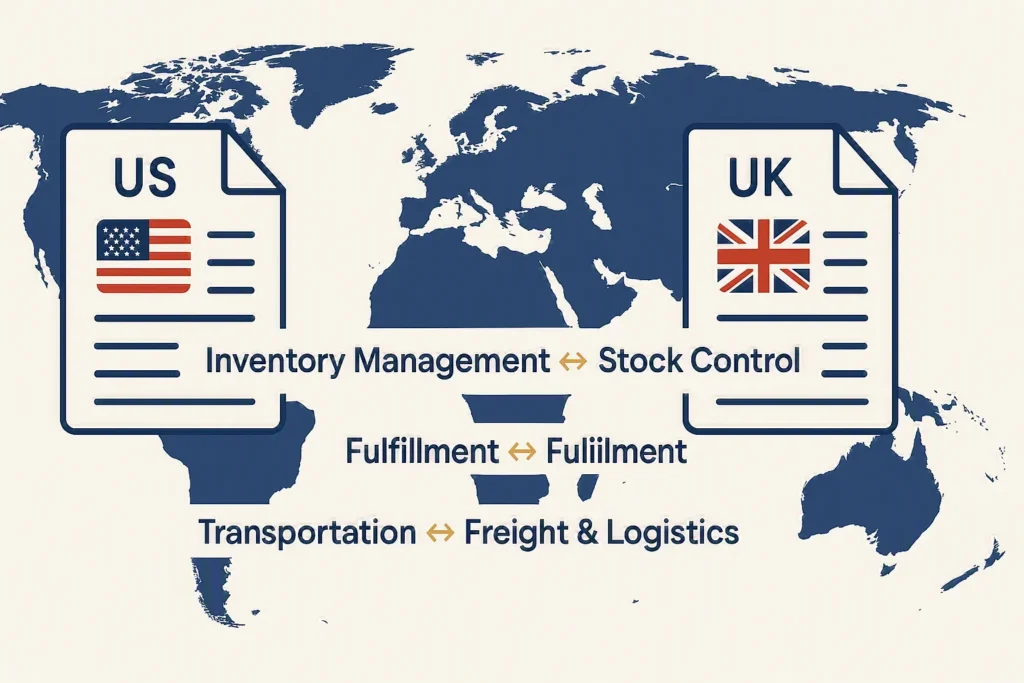 US vs UK supply chain resume terminology comparison showing localized keyword differences for remote global jobs